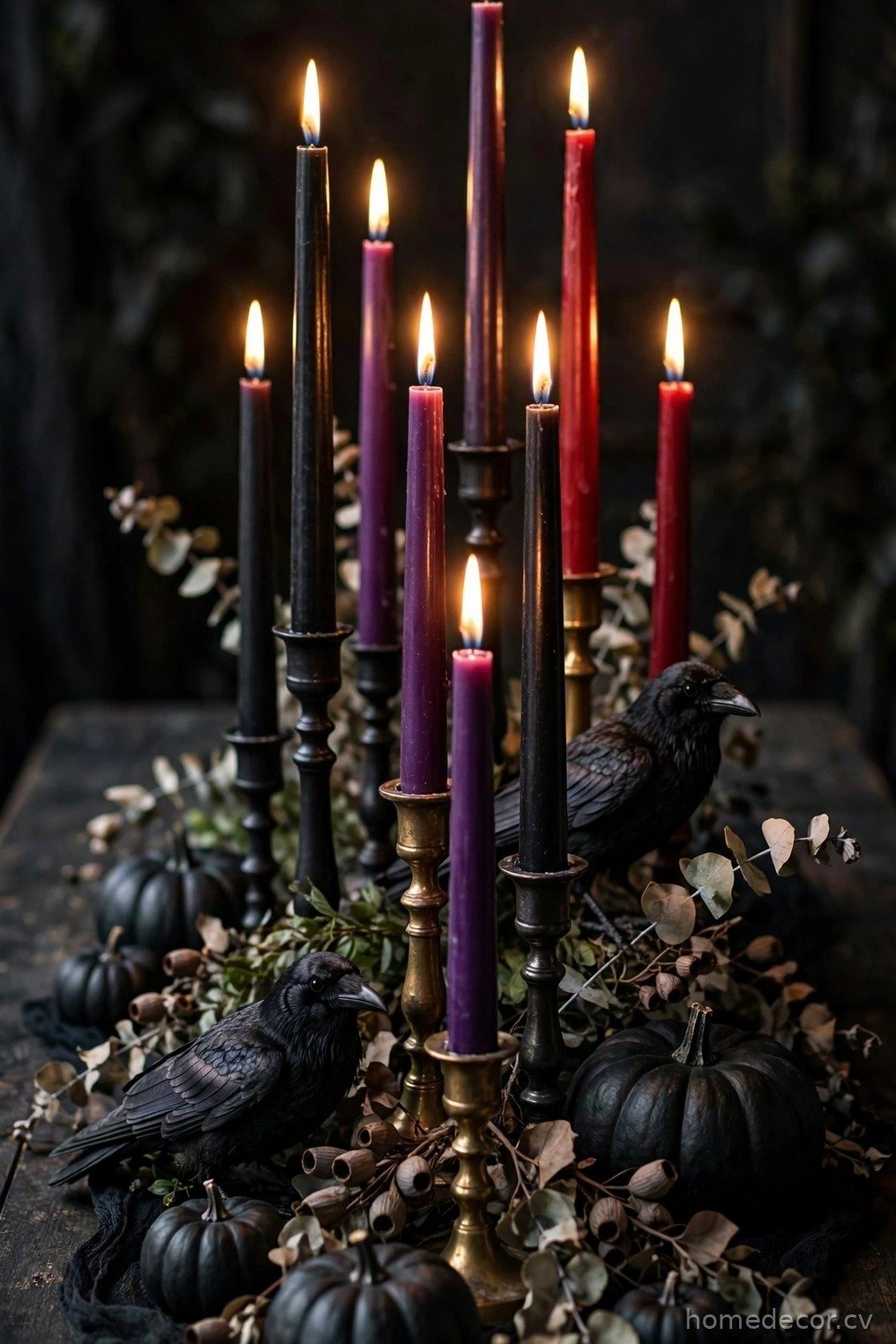 Spooky Candle Centerpiece with LED Tapers