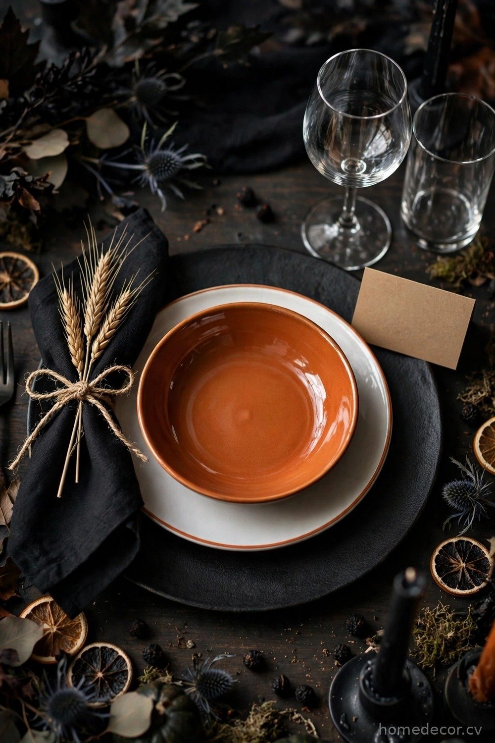Gothic Black Charger Place Settings