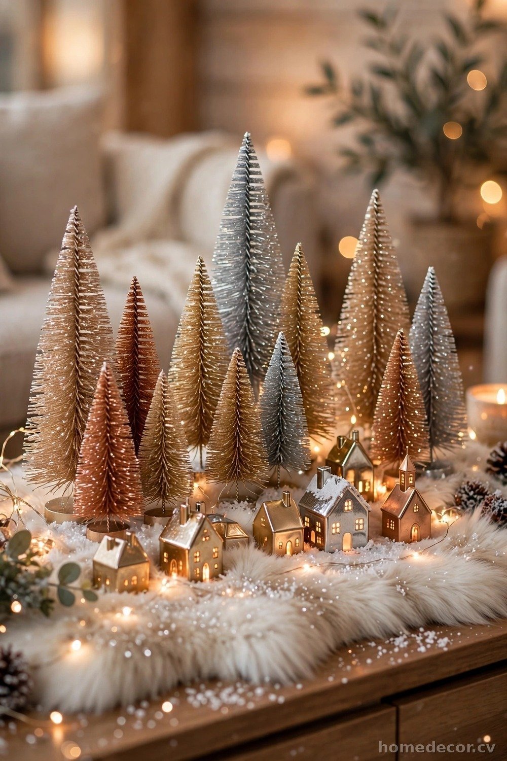 Metallic Accent Tree Village