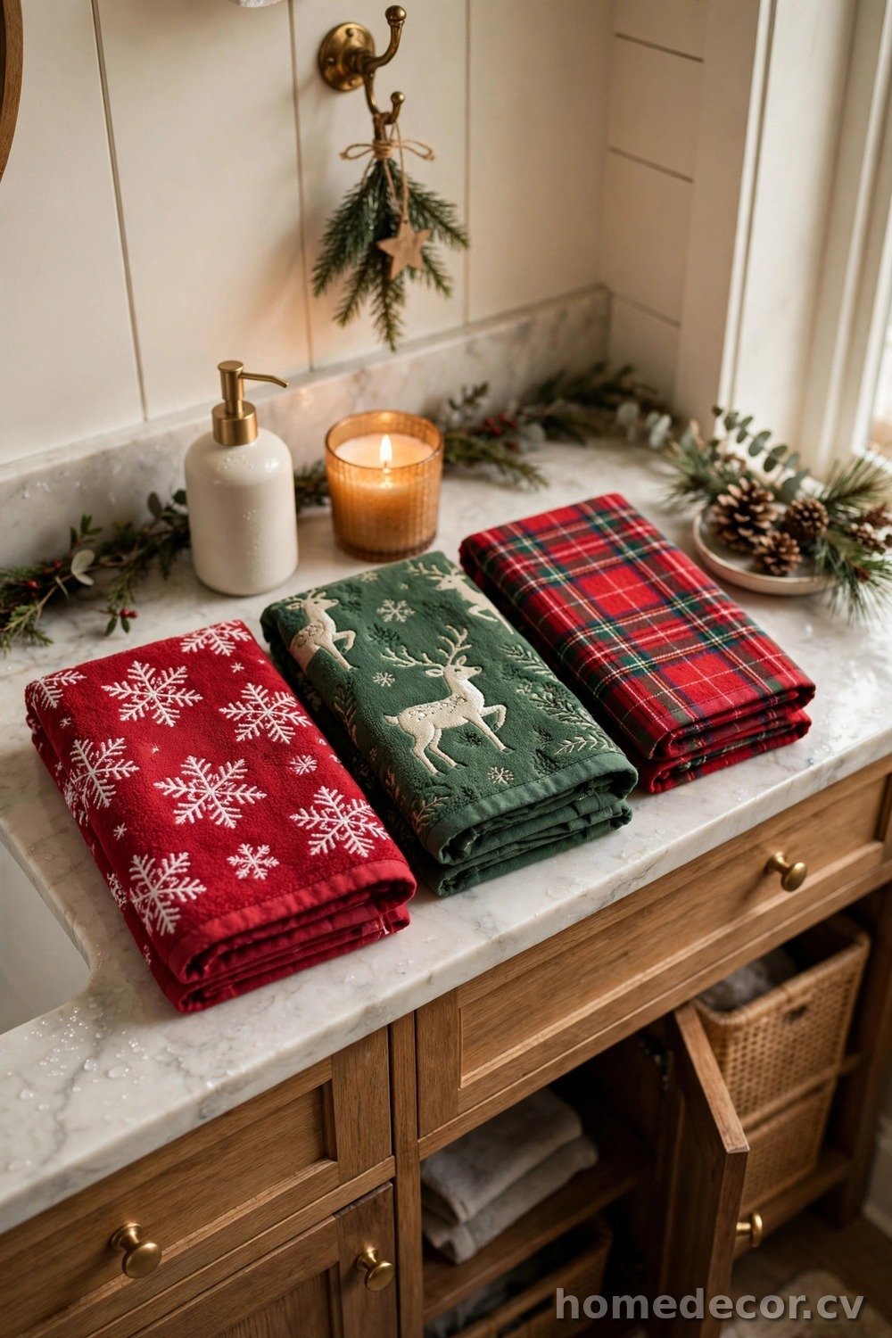 Festive Hand Towels and Washcloths