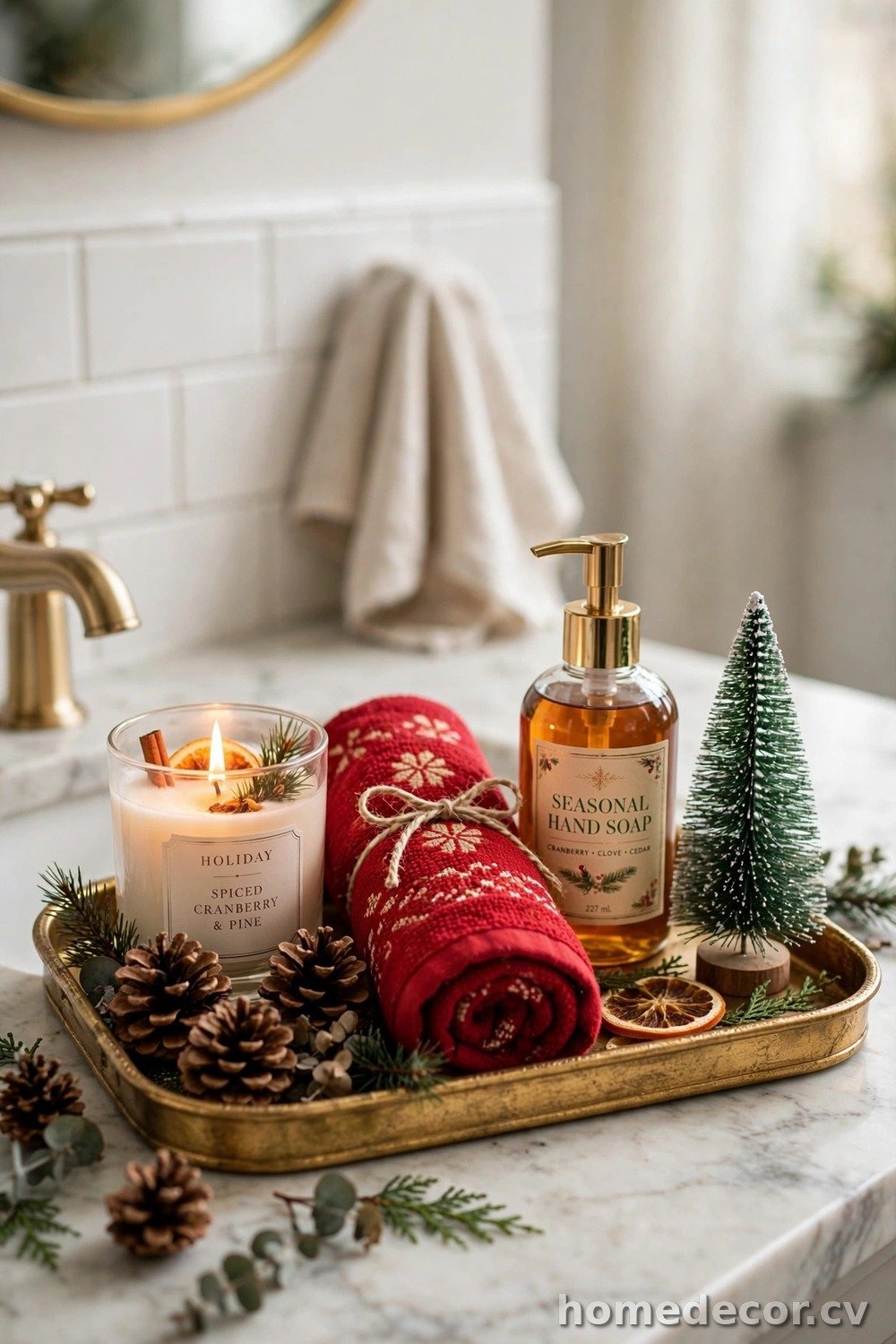 Festive Tray Styling on the Counter