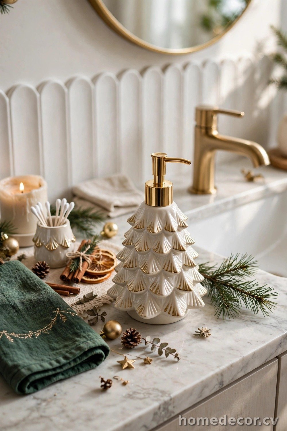 Christmas Soap Dispenser and Accessories