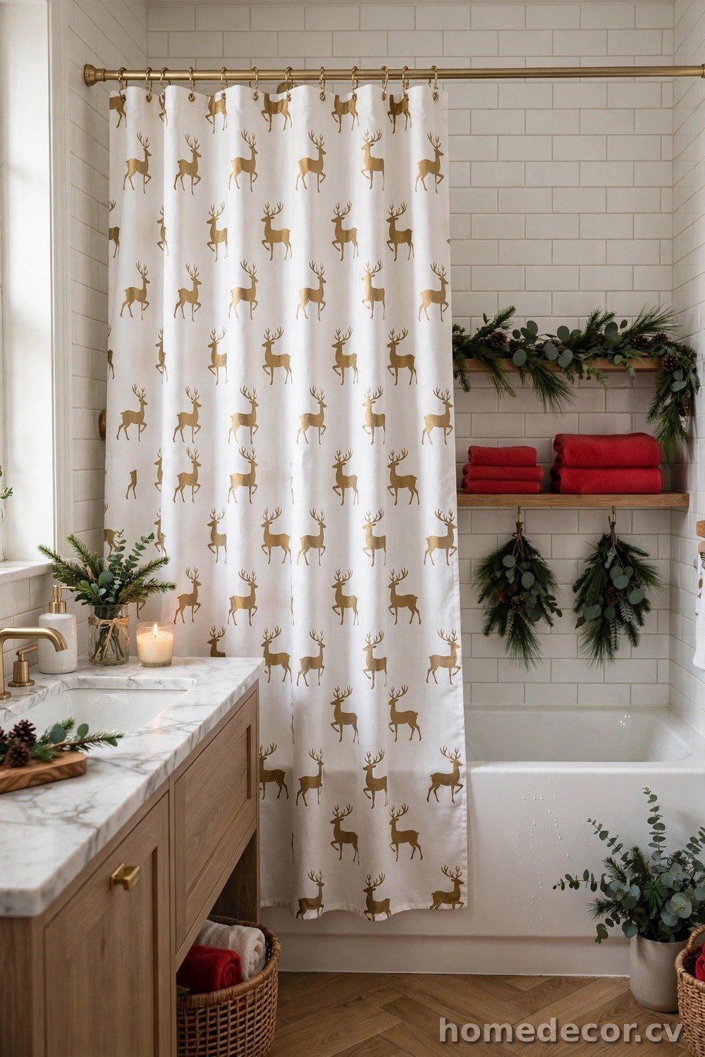 Festive Shower Curtain Swap