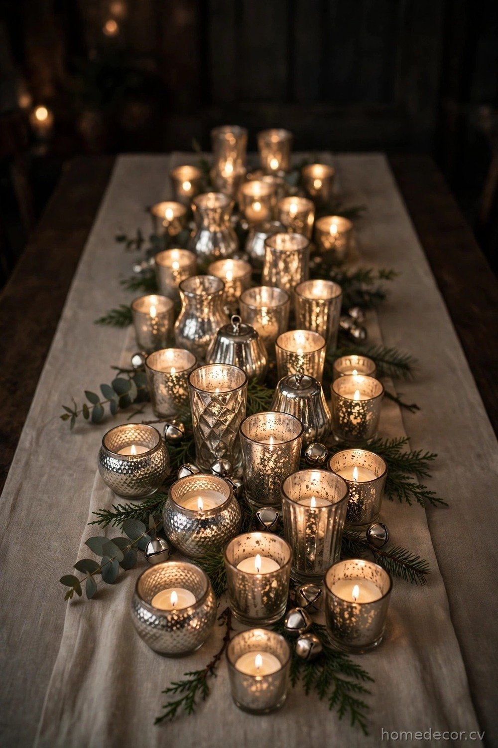 Silver Mercury Glass Votives
