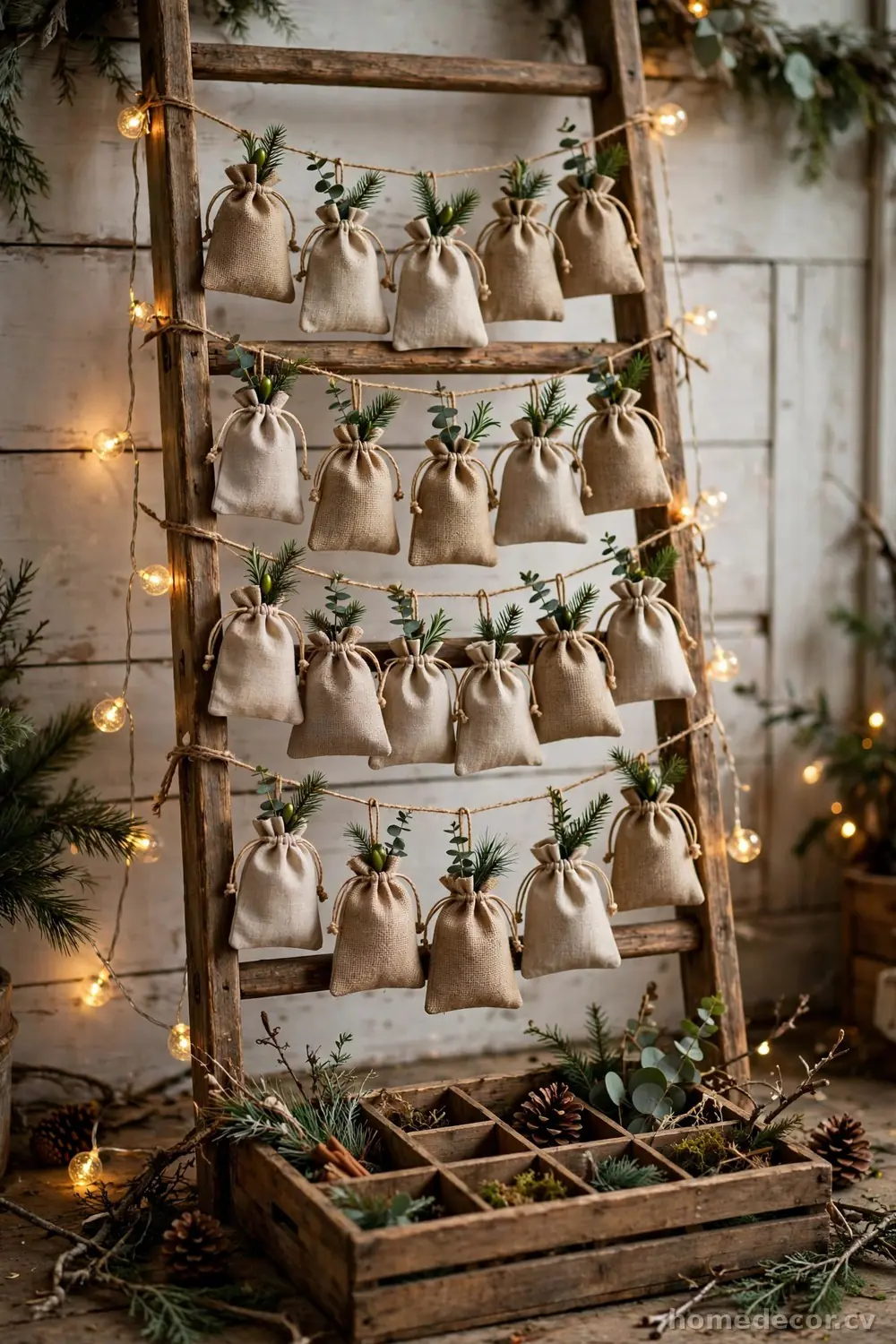 Rustic Advent Calendar Display