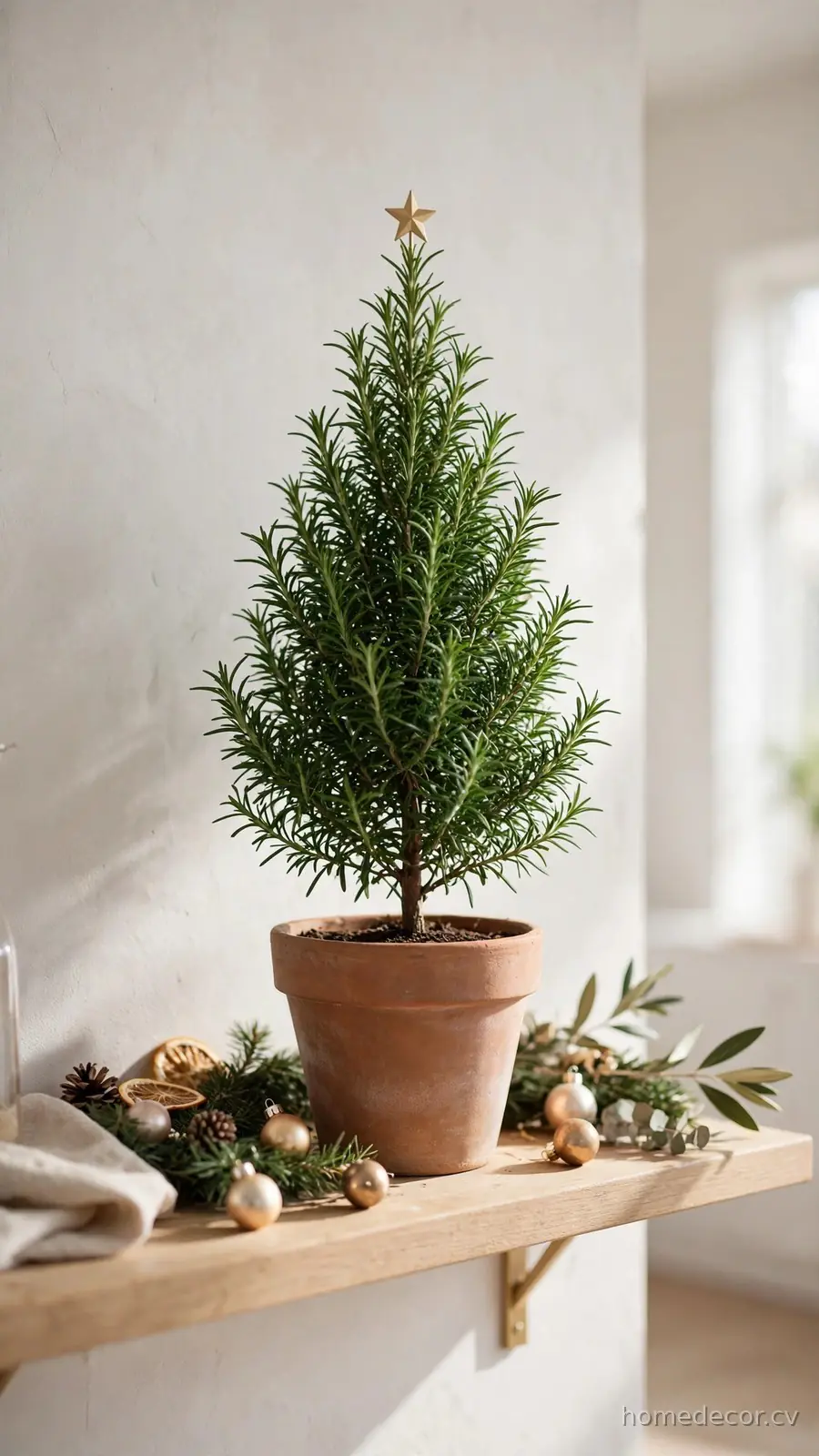 Pot a Tiny Evergreen or Rosemary Tree