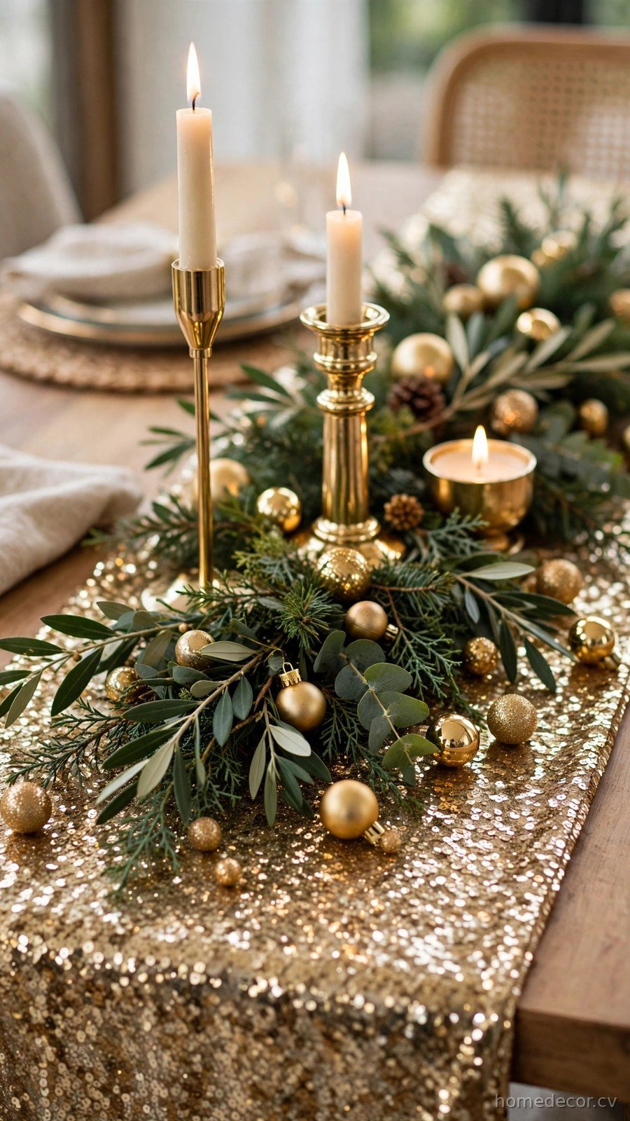 Metallic Gold Table Runner Centrepiece