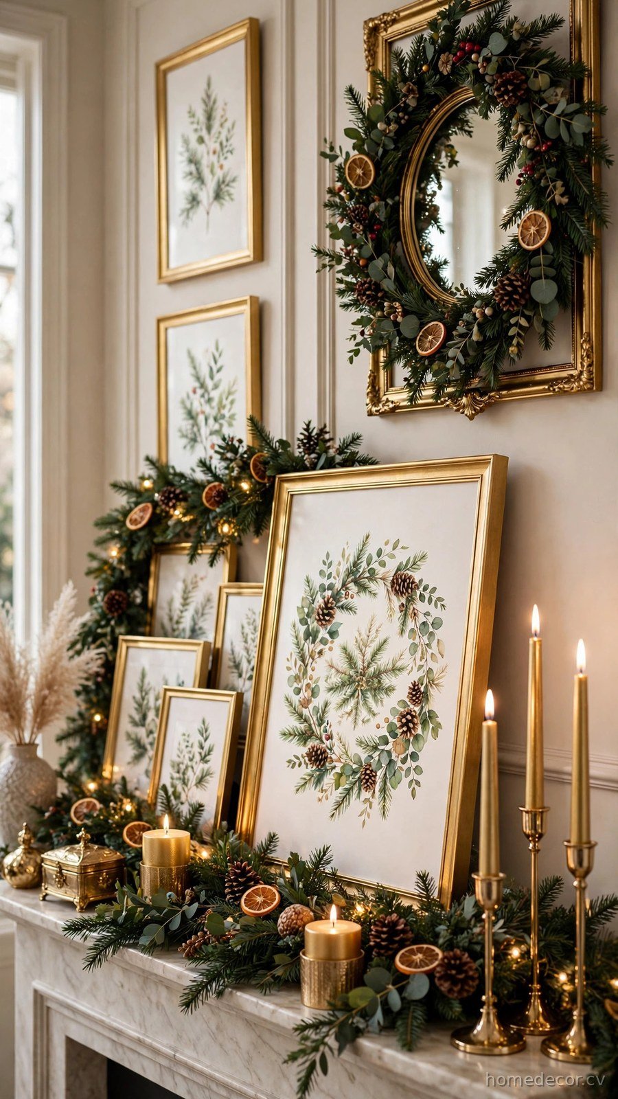 Gold-Framed Holiday Art Swap
