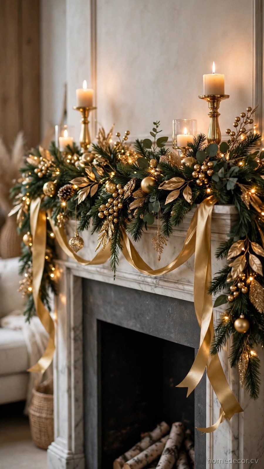 Gilded Mantel Garland
