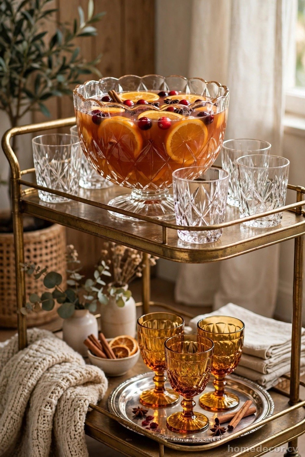 Serve Drinks From a Vintage Punch Bowl or Pitcher Station