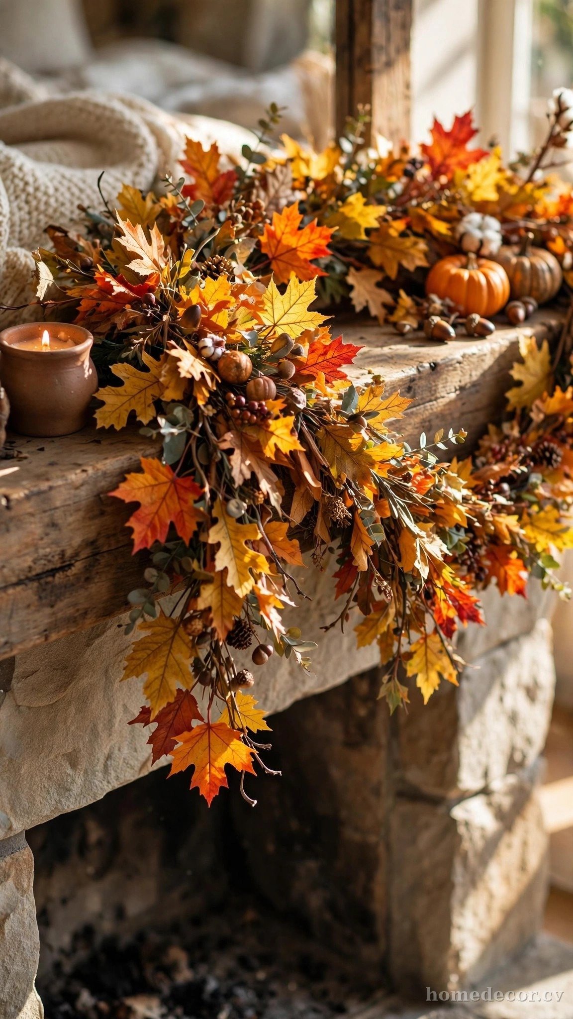 Layer a Lush Leaf Garland Across the Mantel