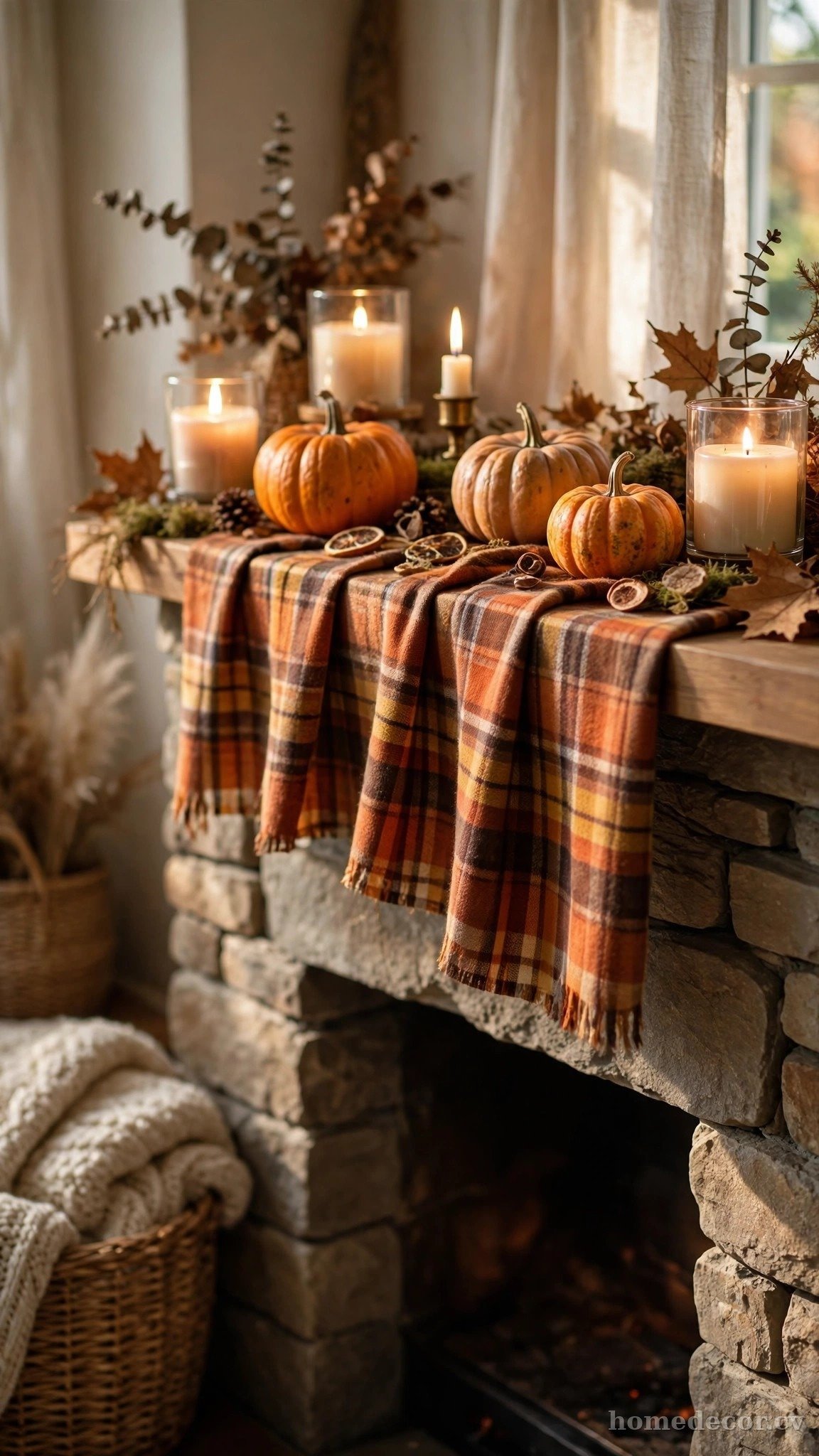 Drape a Mantel Scarf or Plaid Runner