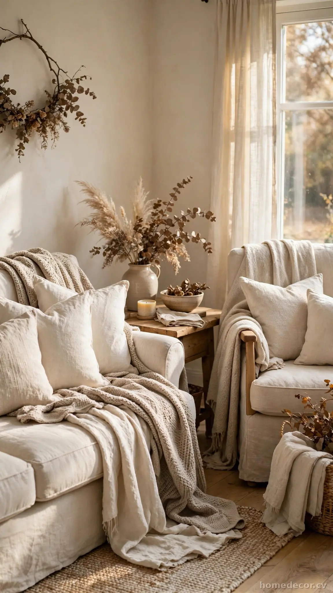 Cream and Linen Layered Textiles