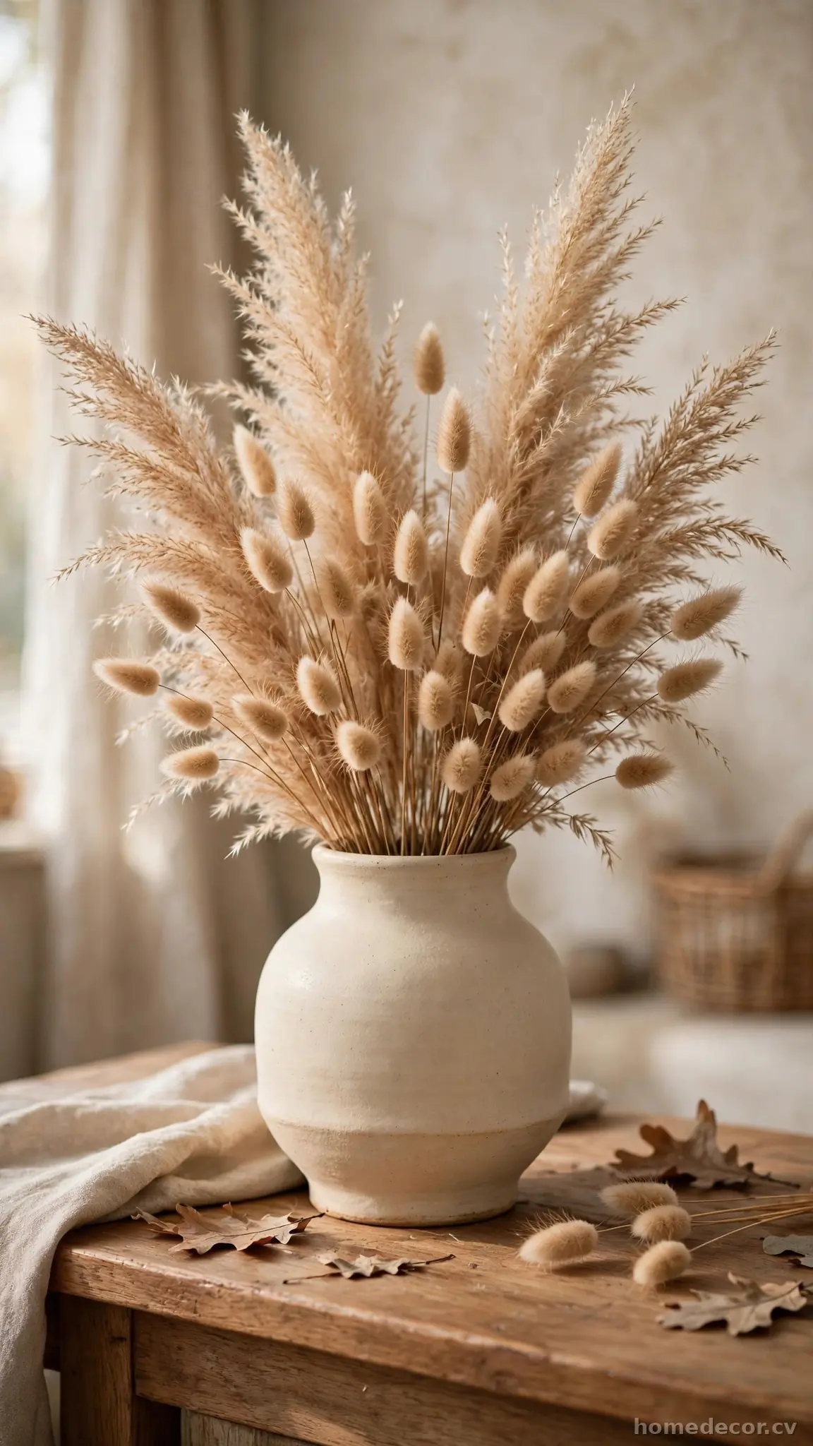 Dried Pampas Grass and Bunny Tails