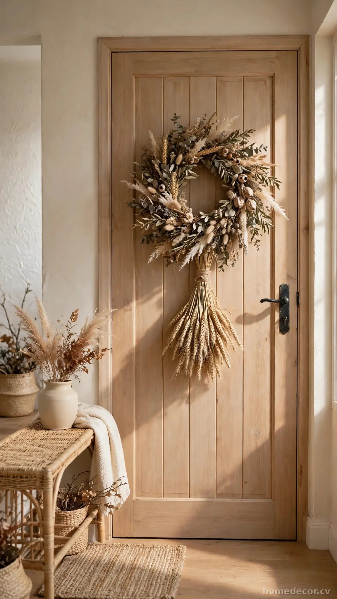 Wheat Sheaf and Dried Botanical Wreaths