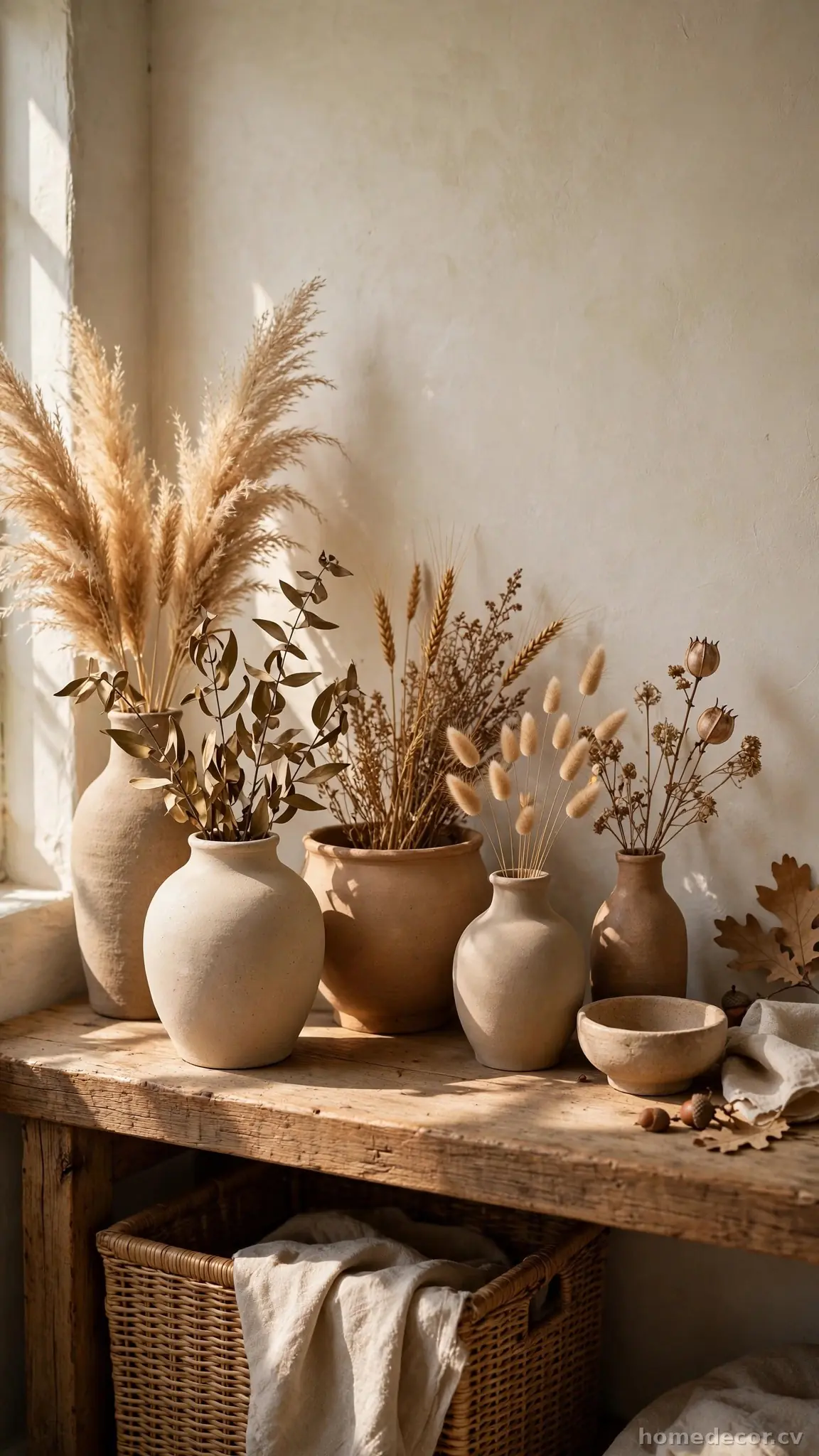 Stoneware and Ceramic Vases in Earthy Tones