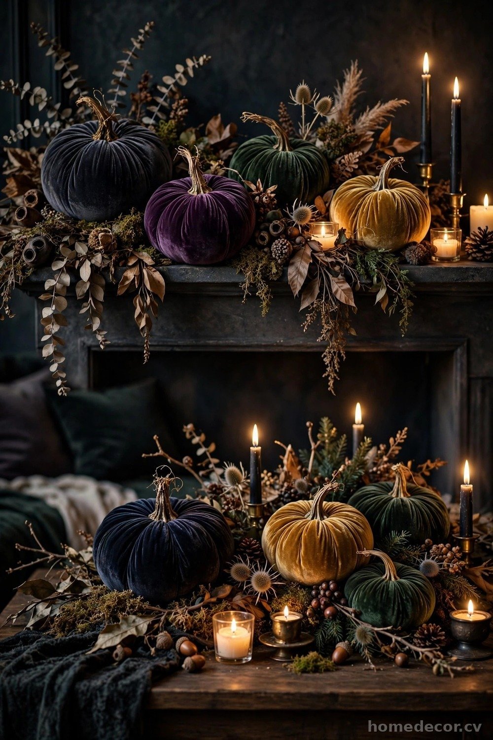 Velvet Pumpkins in Moody Jewel Tones