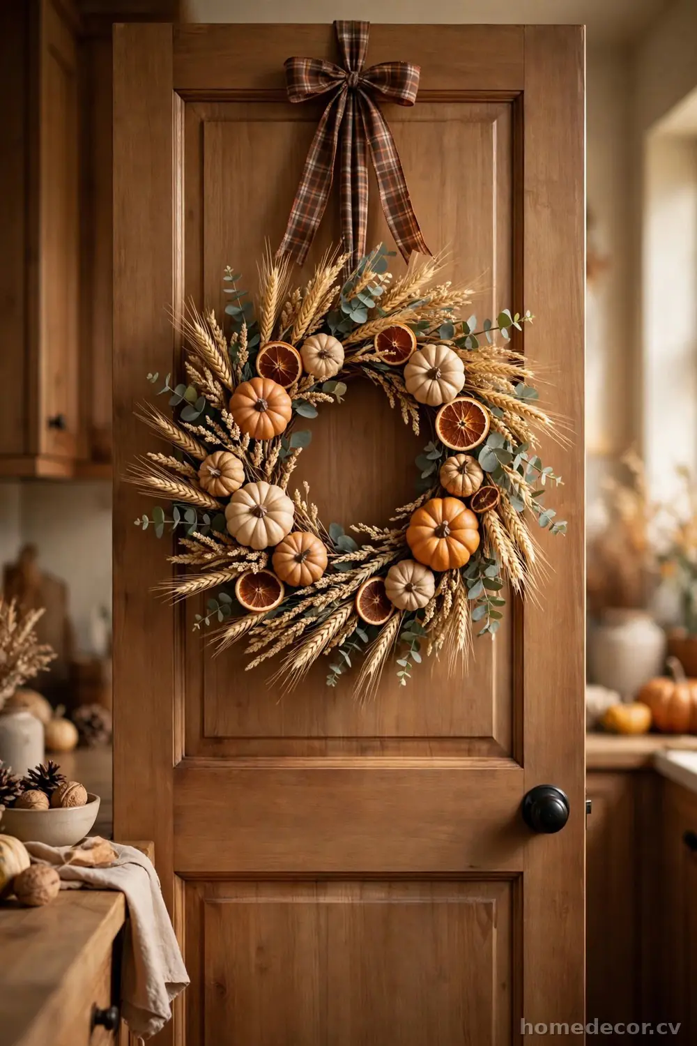 Hang a Harvest Wreath on the Pantry Door