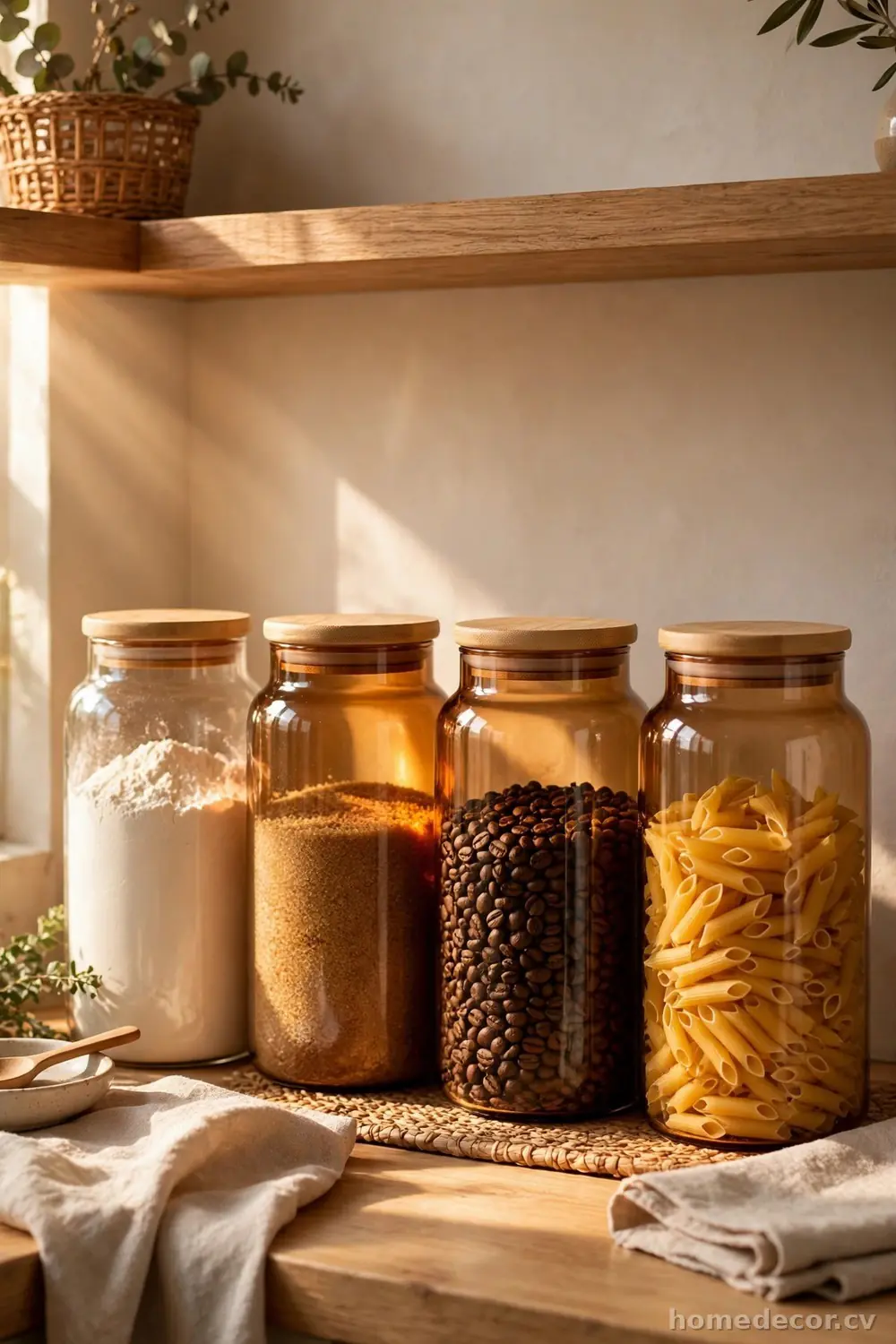 Decant Pantry Staples Into Amber Glass Jars