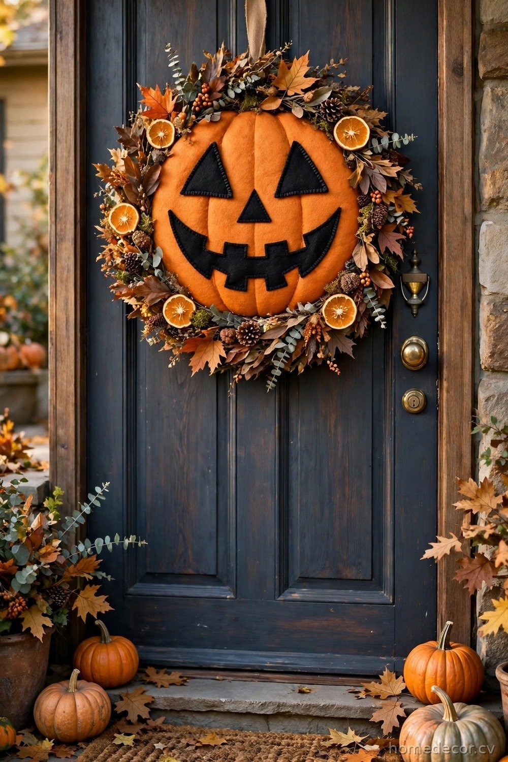 Jack-o'-Lantern Door Wreath