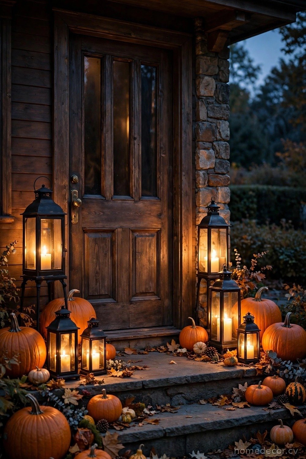 Eerie Glow Door with Lanterns