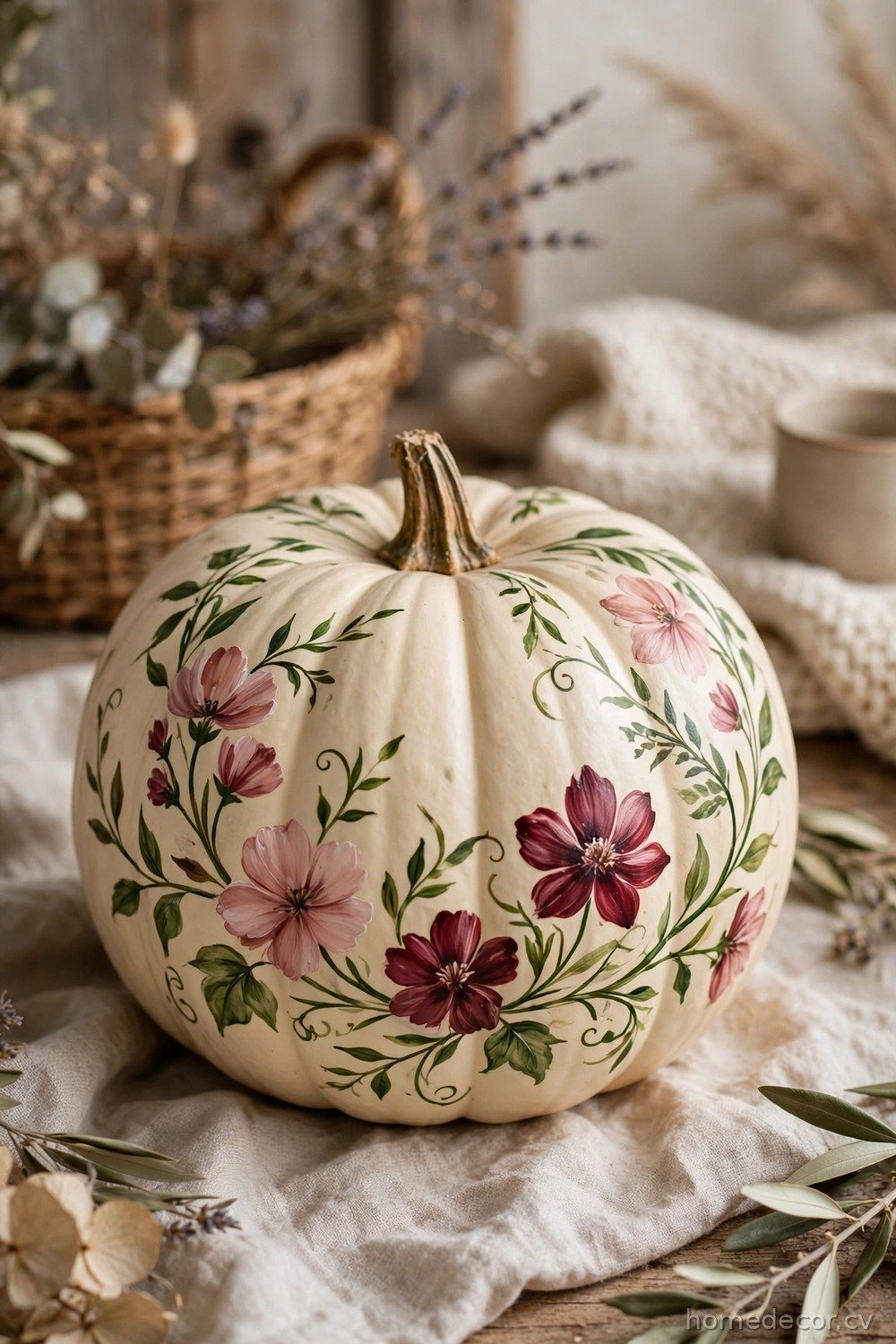 Floral Painted Pumpkins
