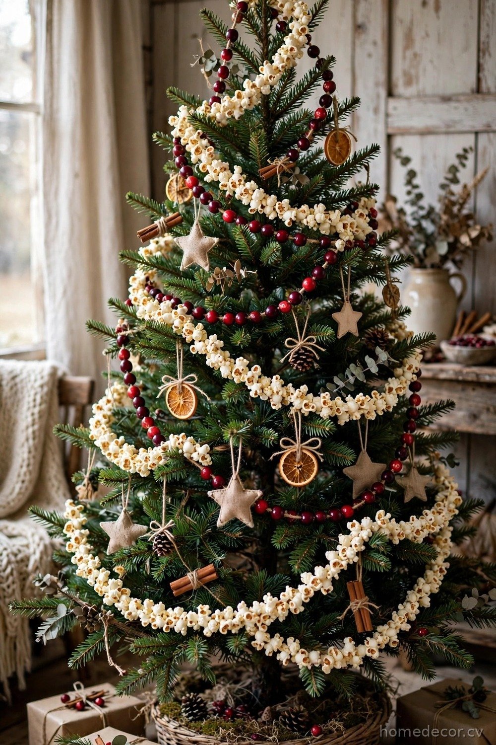 Popcorn and Cranberry Garland