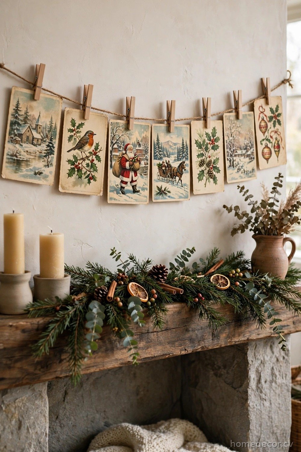 Vintage Postcard Garland