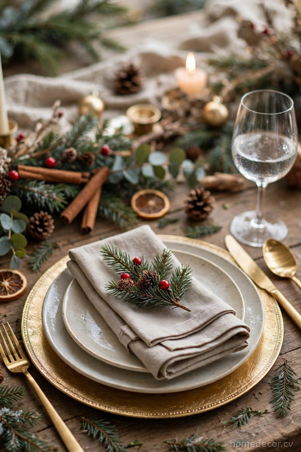 Layered Chargers and Linen Napkins