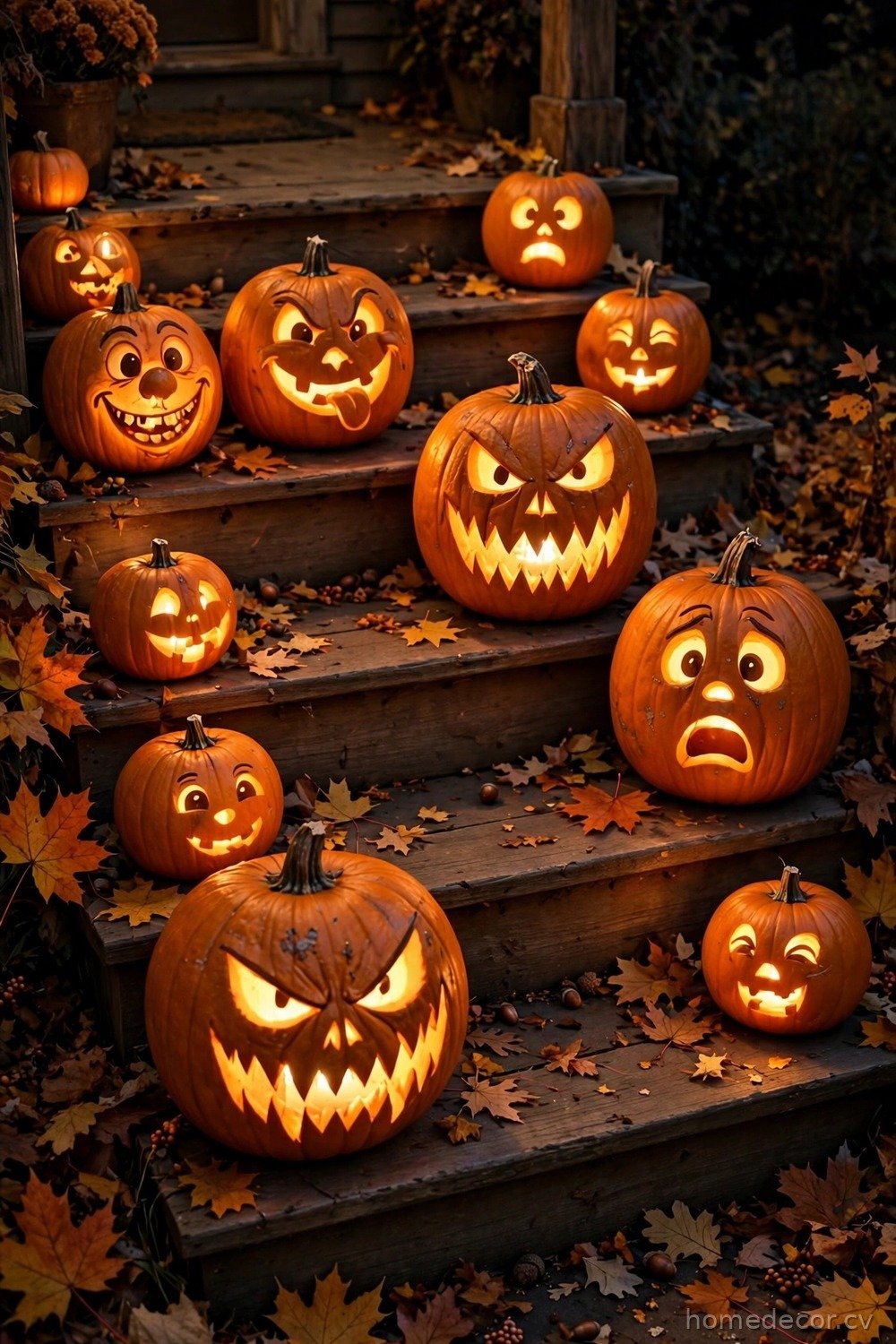 Glowing Jack-o'-Lantern Staircase