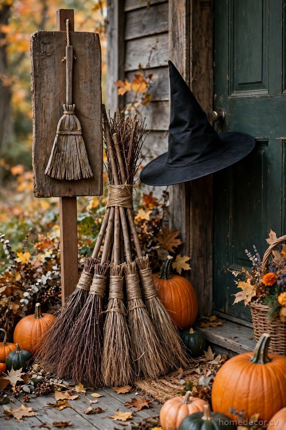 Witchy Broom Parking Sign