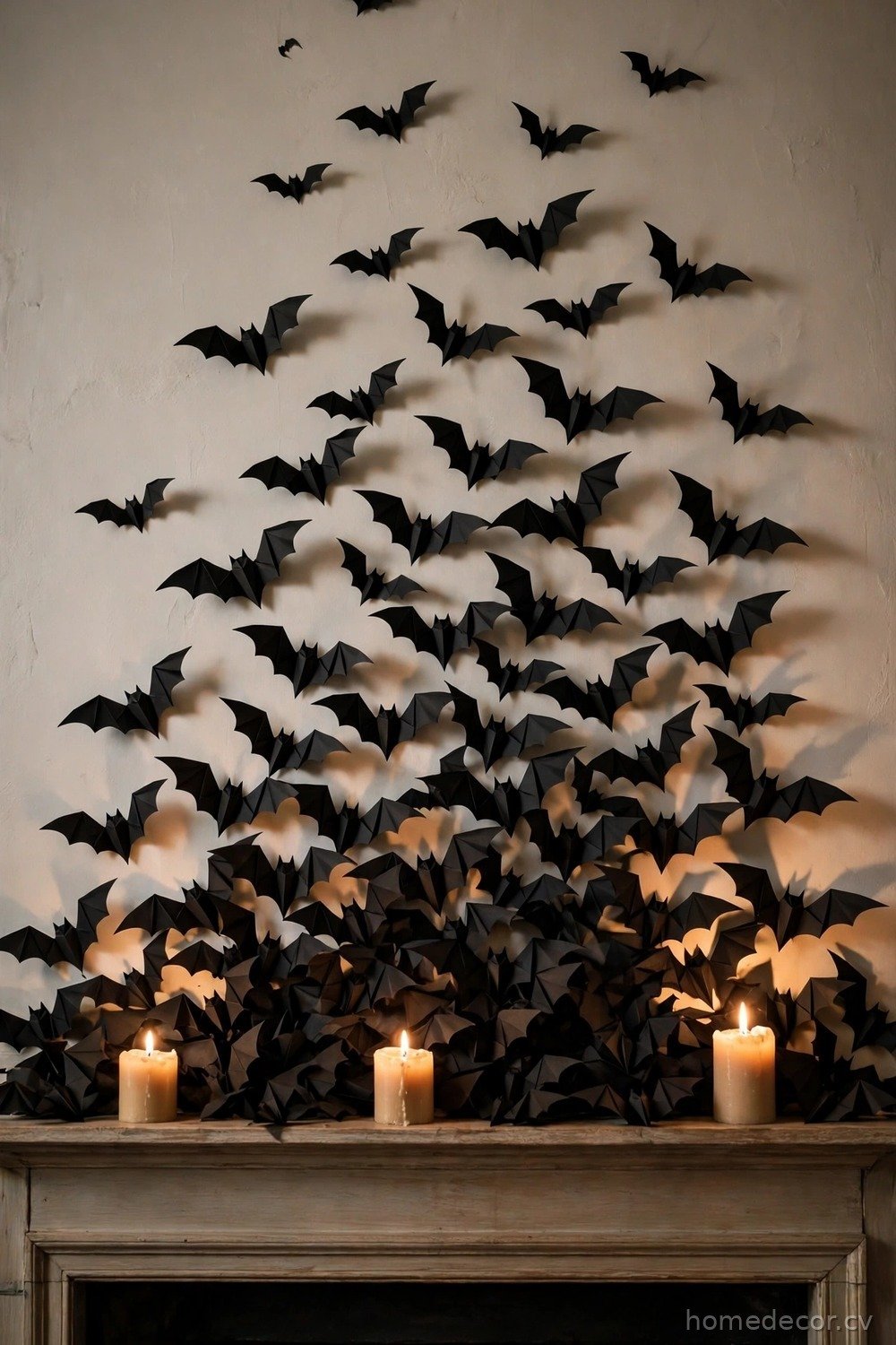 Bat Swarm Above the Mantel