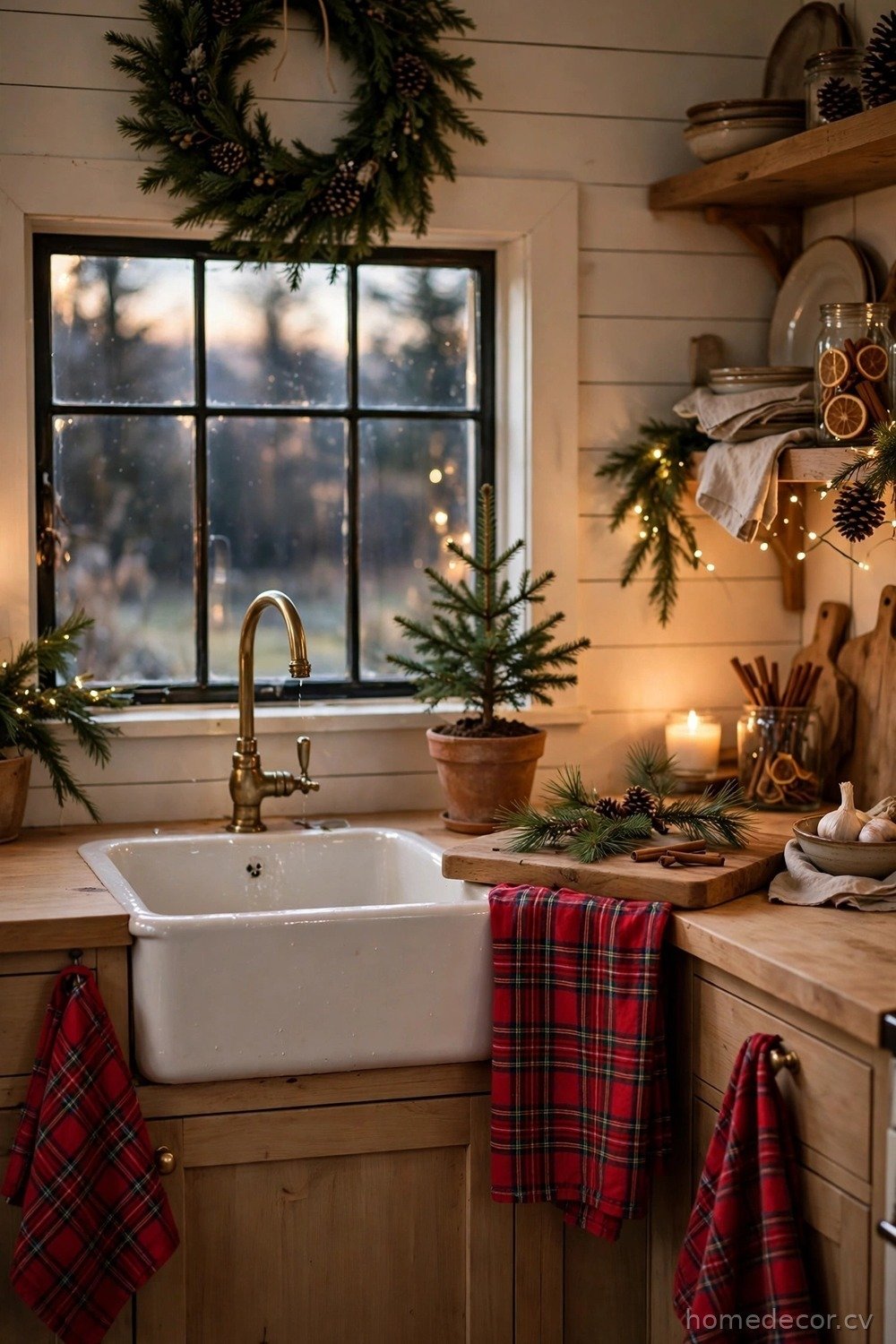 Farmhouse Kitchen Holiday Touches