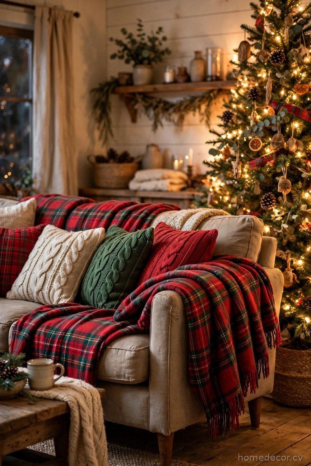 Plaid Throw Blankets and Pillows