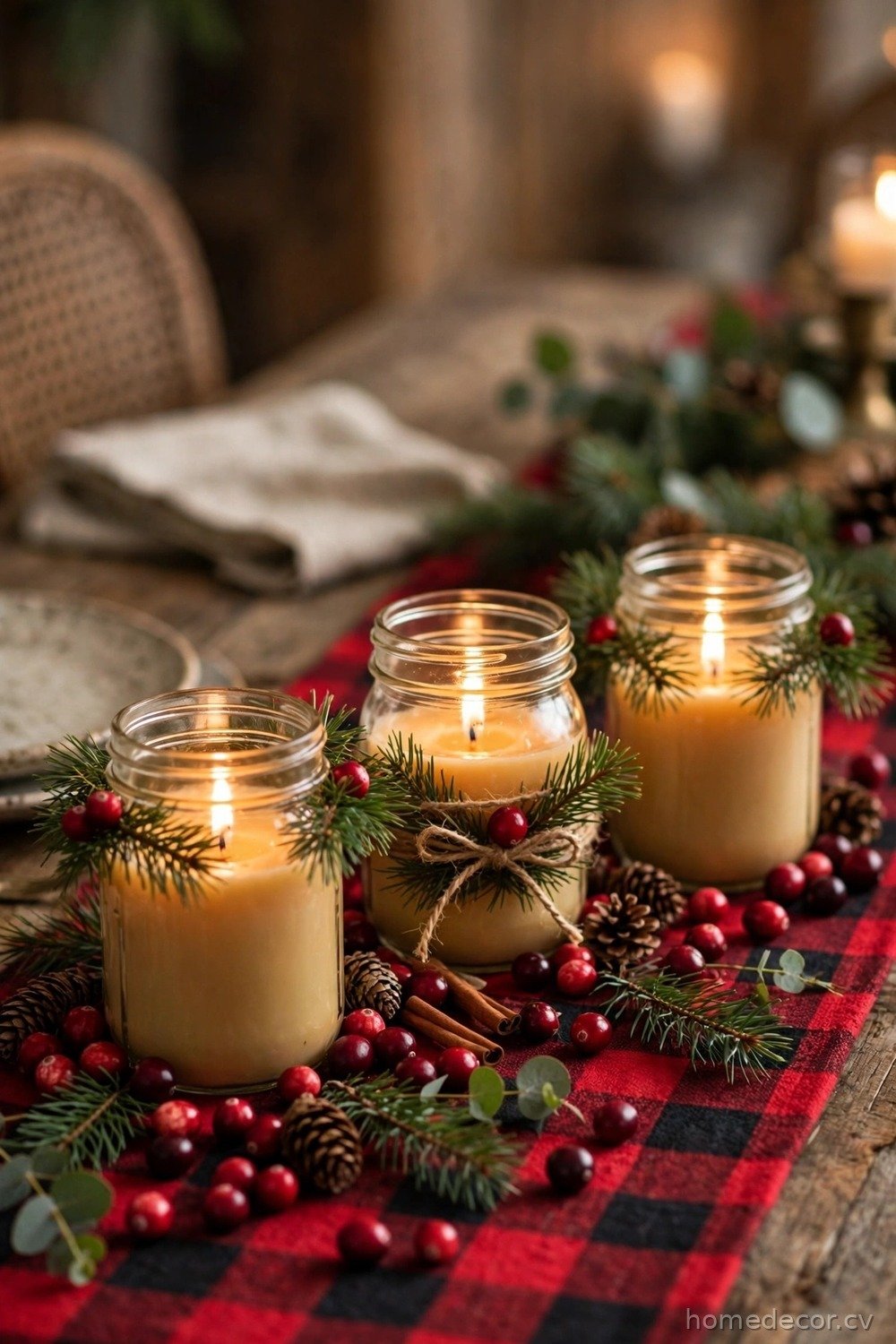 Mason Jar Candle Centerpieces