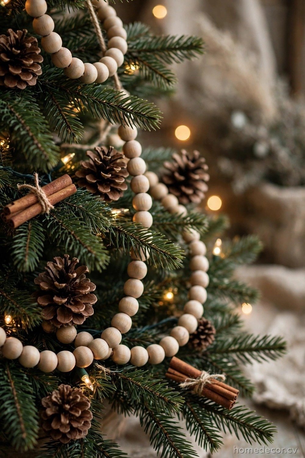 Wooden Bead Garland and Natural Touches