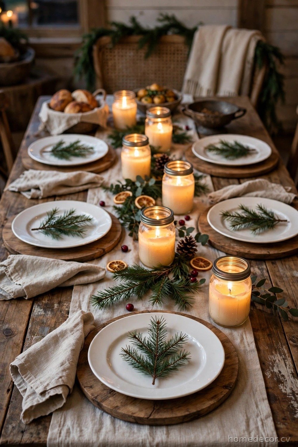 Farmhouse Christmas Table Setting