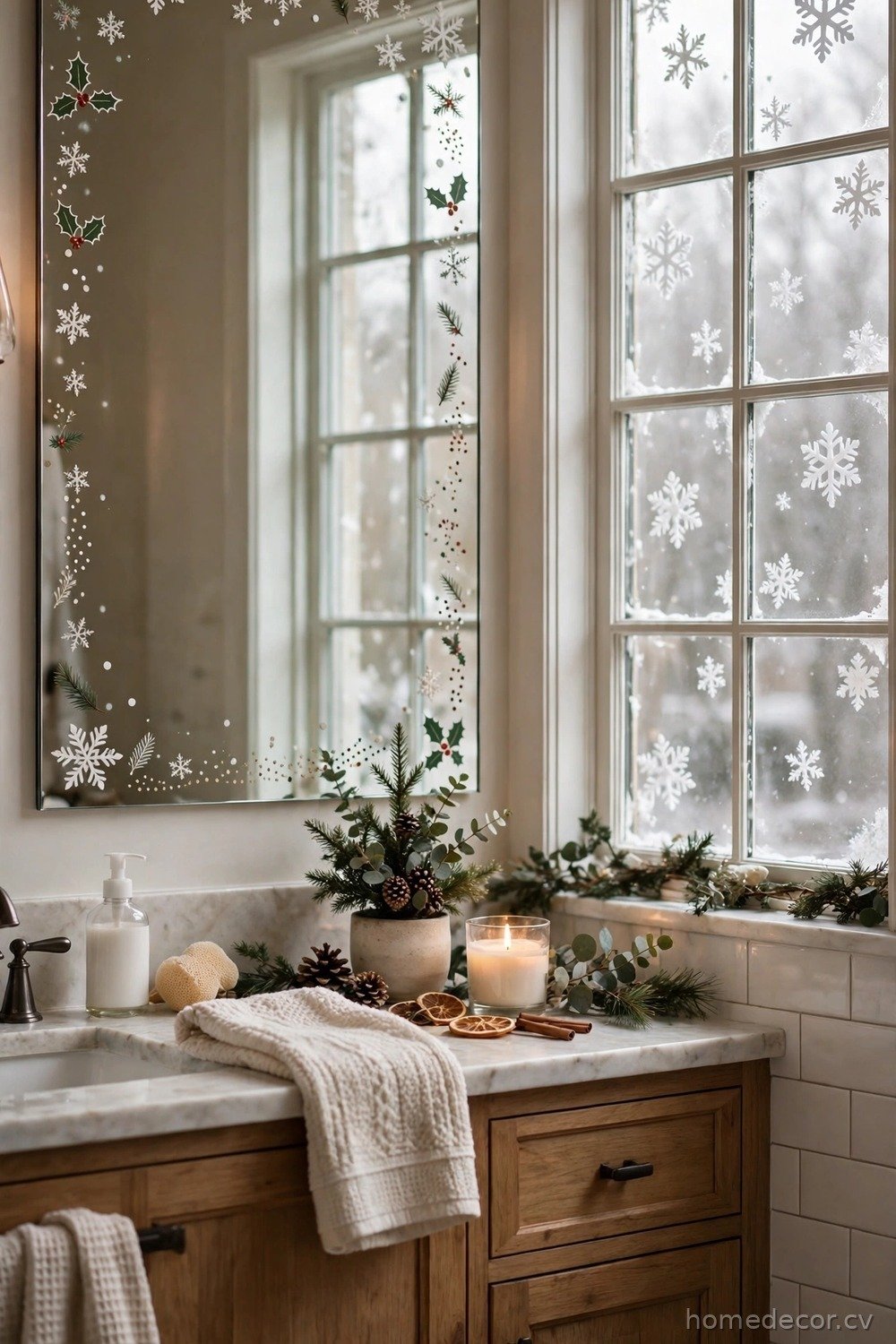 Snowflake Window Clings and Mirror Decals