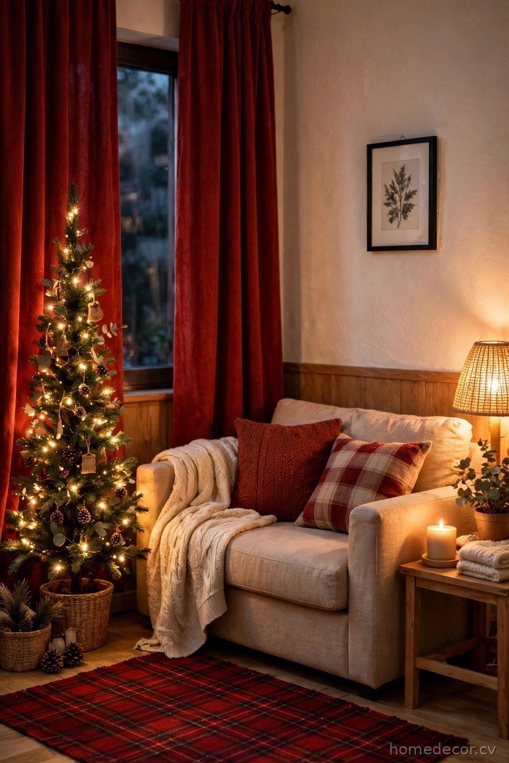 Swap in a Festive Rug and Curtains