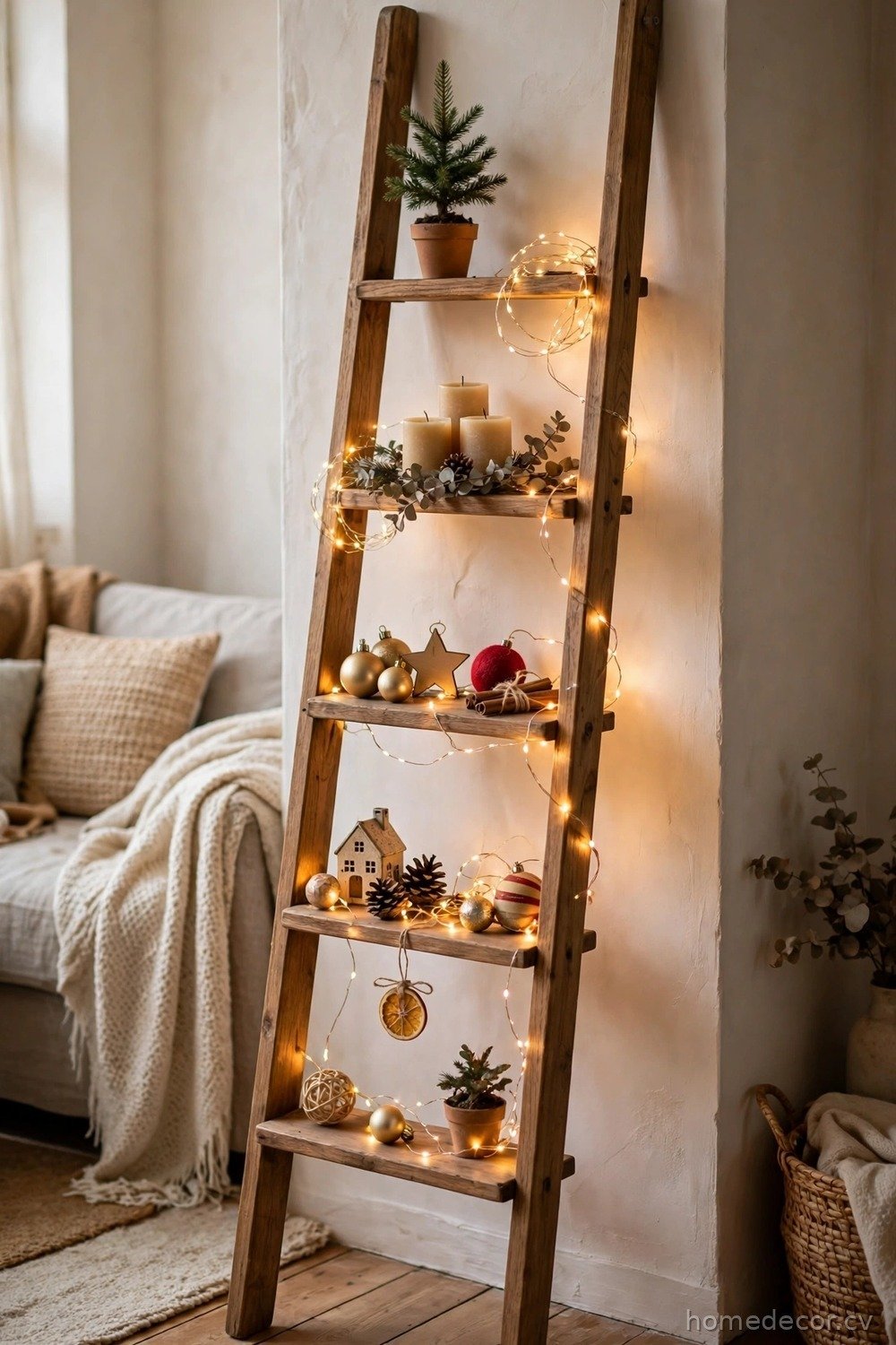 Go Vertical with a Ladder Shelf Display
