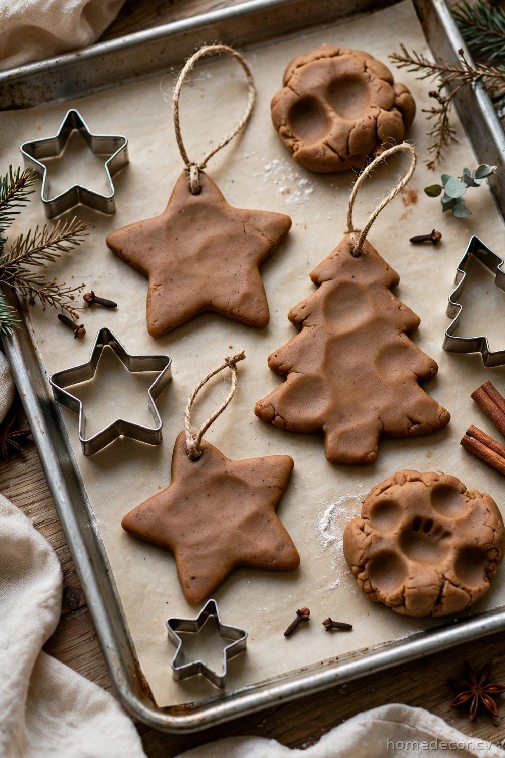 Gingerbread Playdough Ornaments