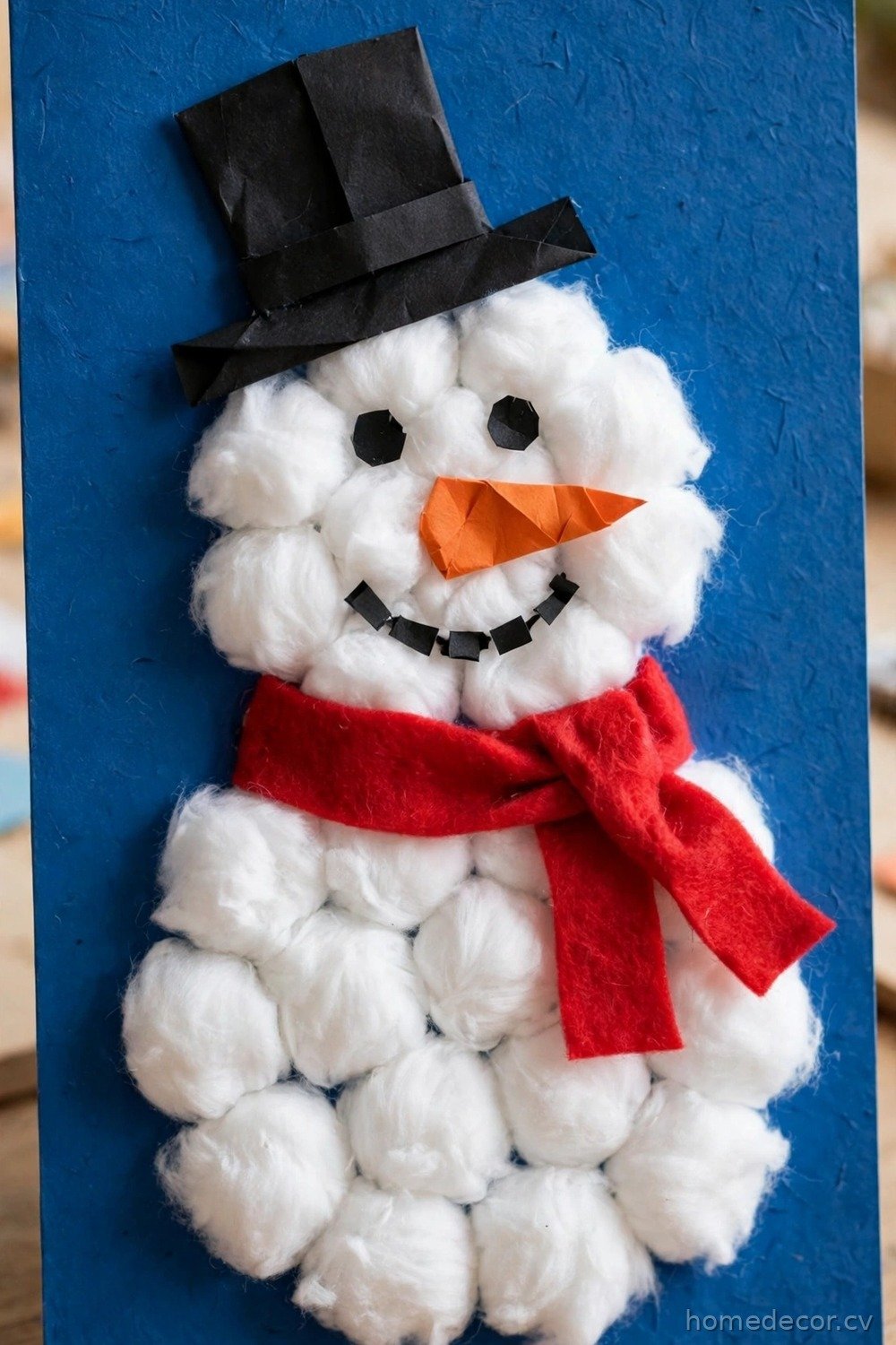 Cotton Ball Snowmen