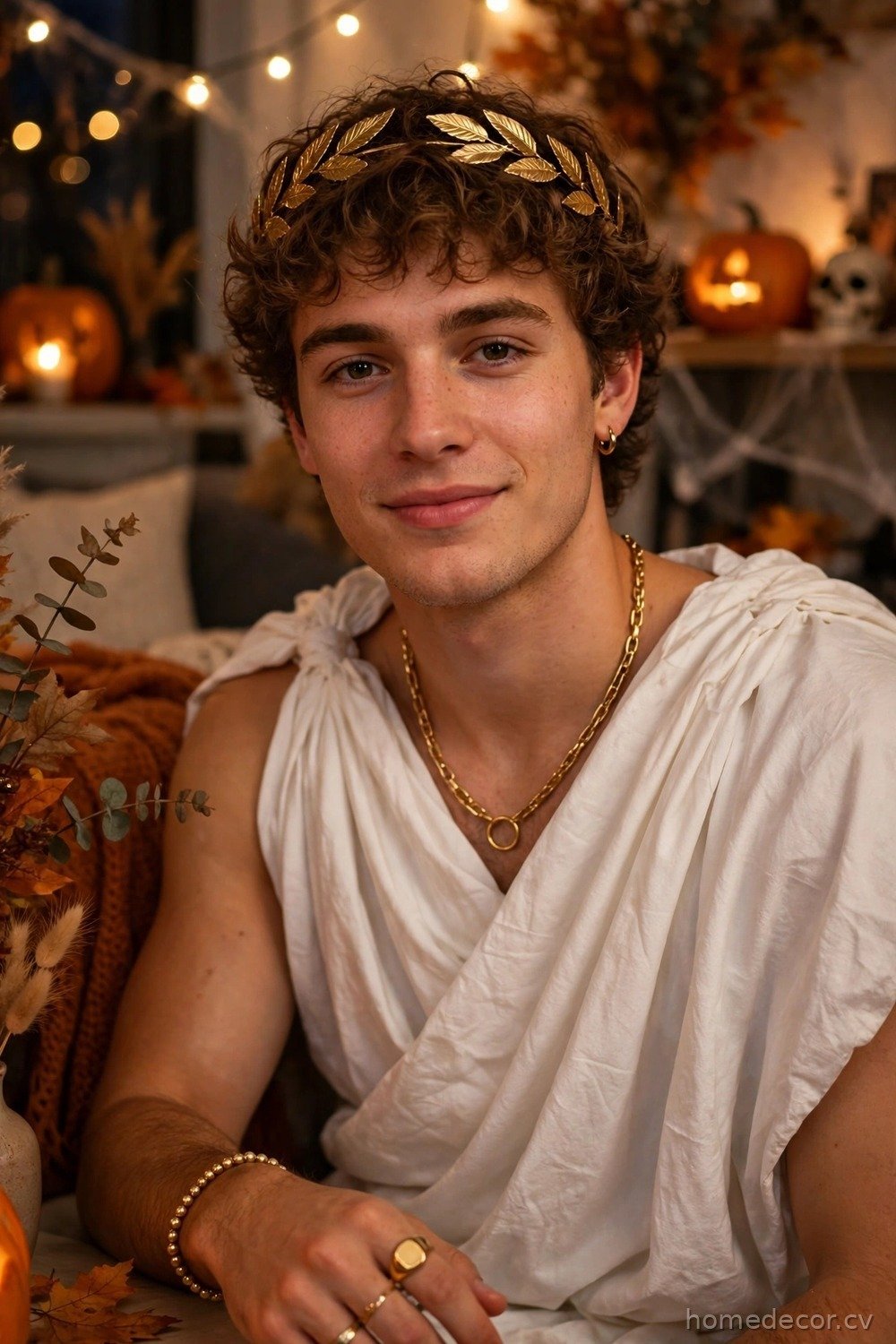 DIY Greek God with a Bed Sheet Toga