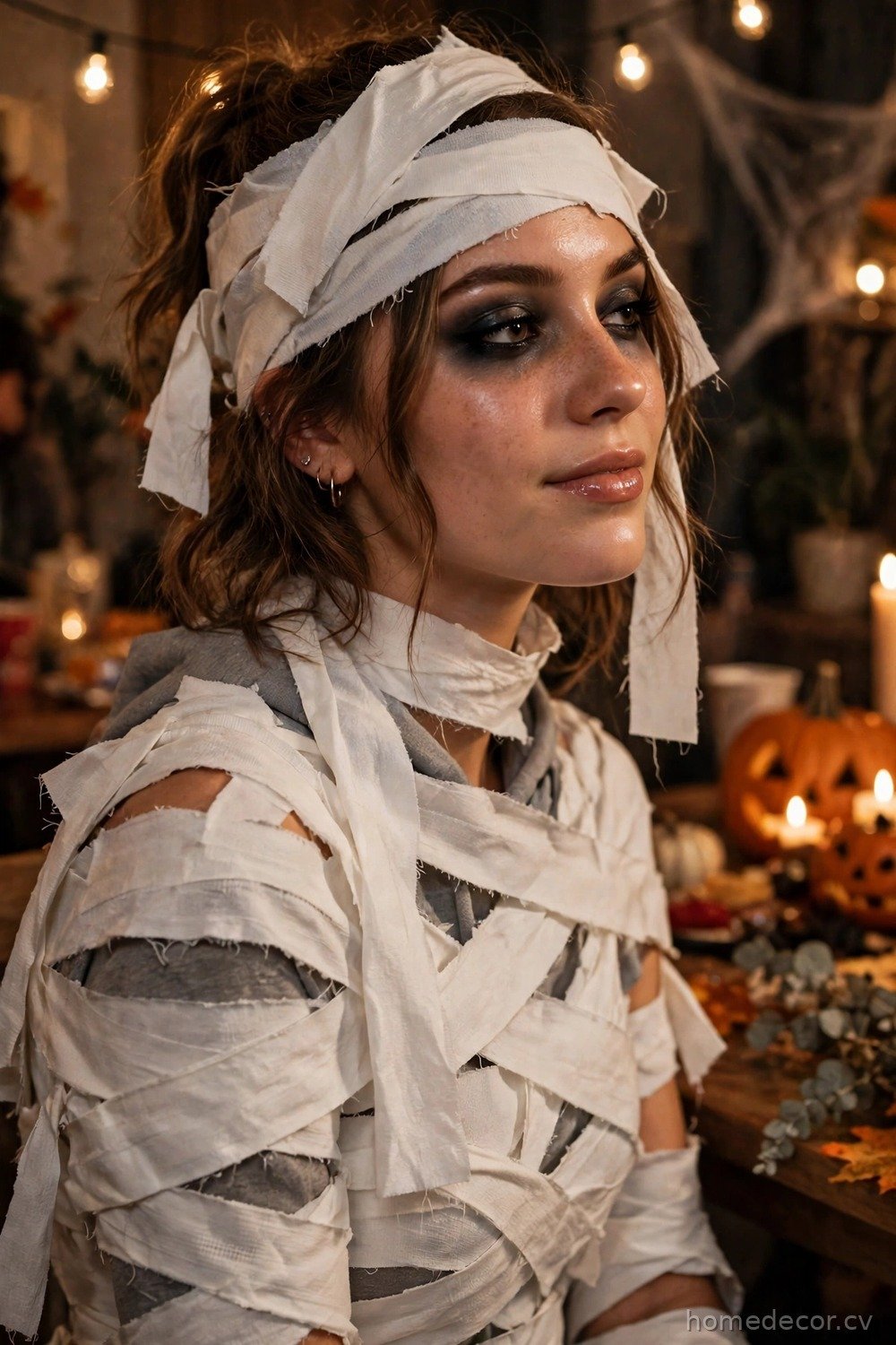 DIY Mummy from Old Bed Sheets