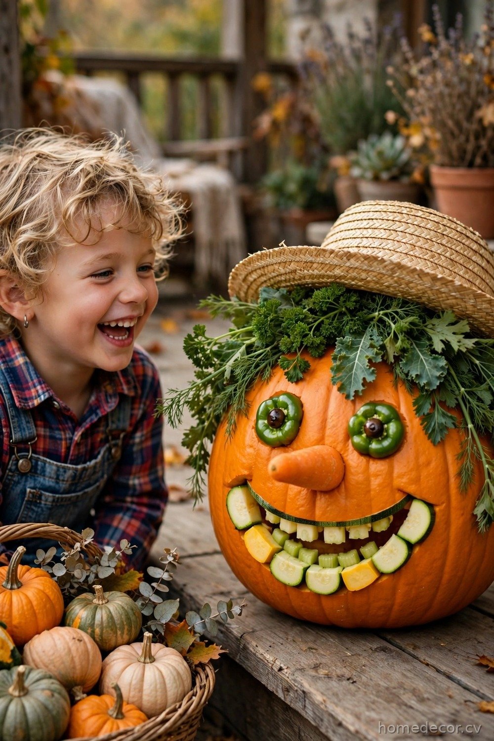 Veggie Garden Pumpkin Faces