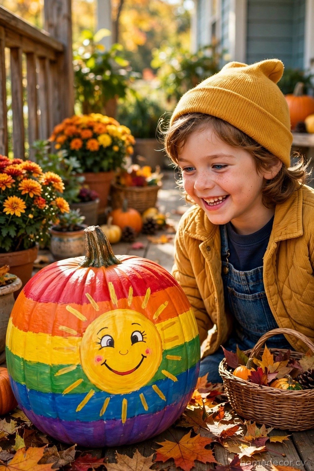 Painted Rainbow Pumpkins