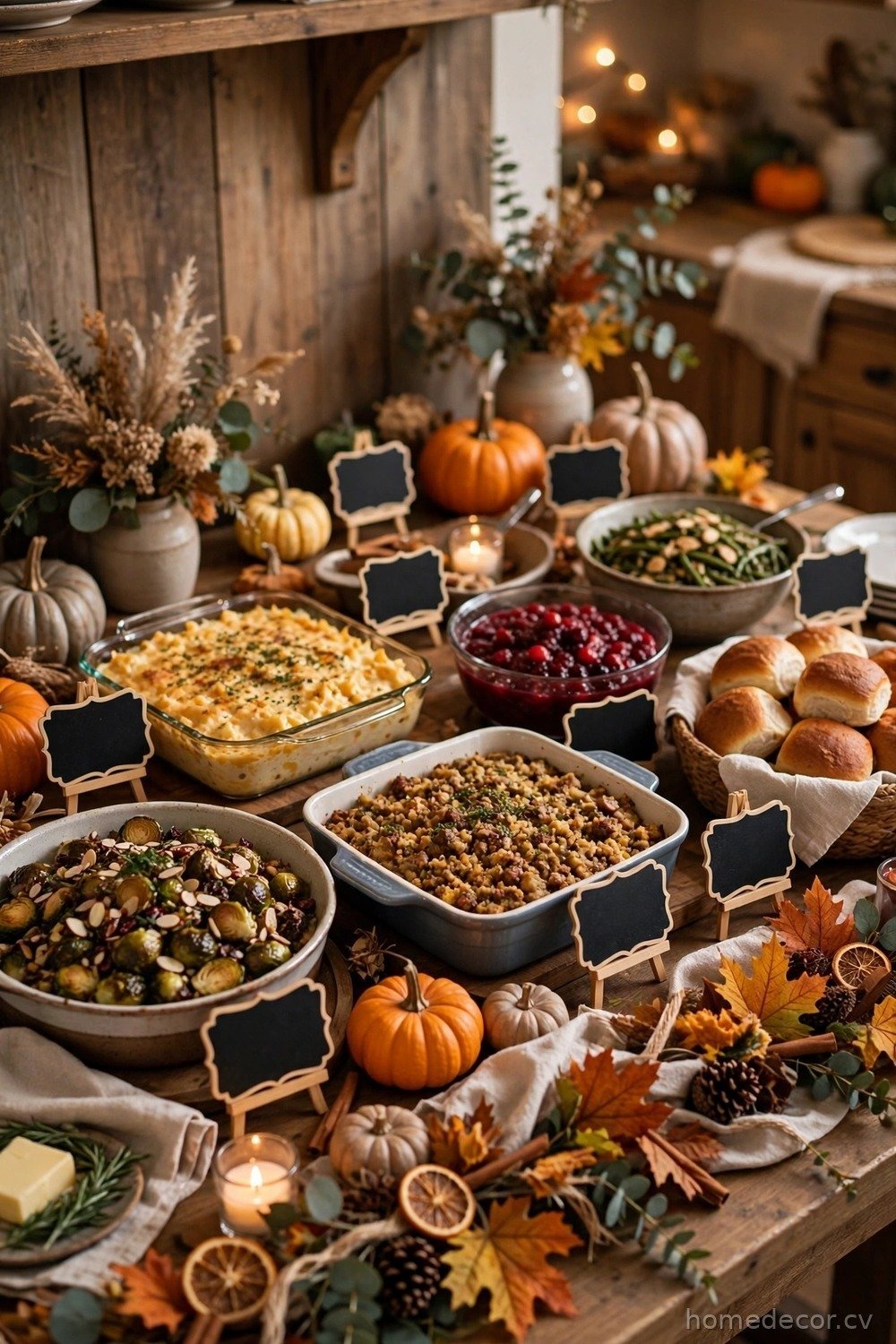 Buffet Station with Chalkboard Labels