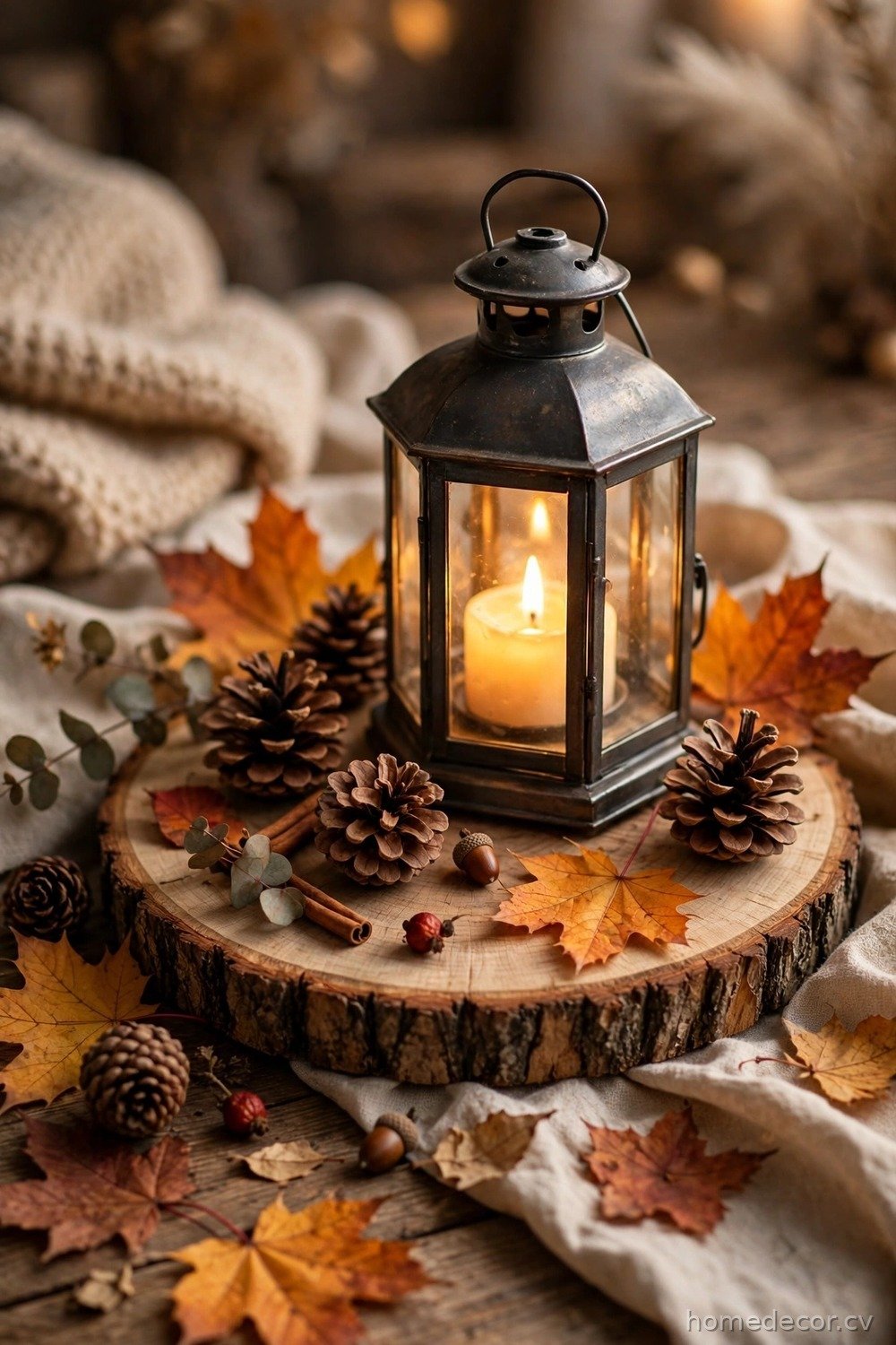 Wood Slice and Lantern Gathering
