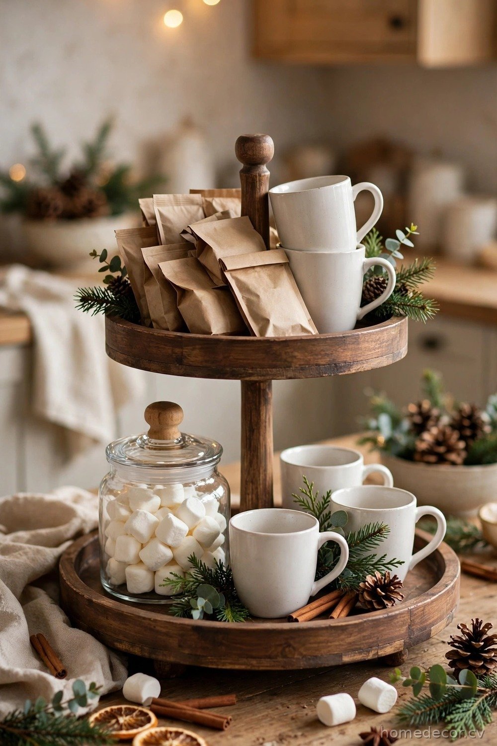 Classic Tiered Tray Cocoa Station