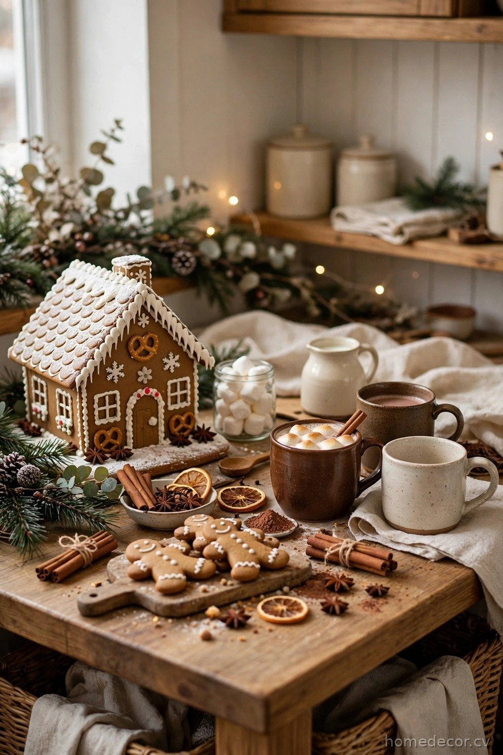 Gingerbread Themed Cocoa Station